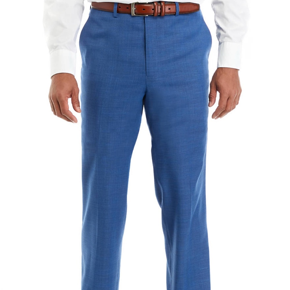 NWT Mens Chaps Ralph Lauren Linen Blend Royal Blue Pants Trousers Size 38x30